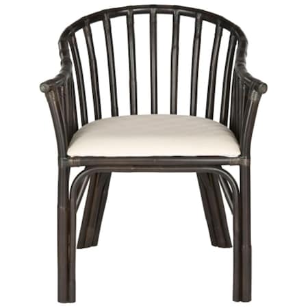 Safavieh Gino Arm Chair- Black- White Cushion - 31.5 x 23 x 24 in. SEA4017A